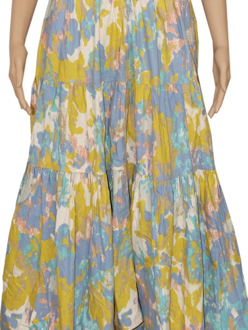 Free People Long Love Midi Dress Printed V Neck Straps Tiered New S
